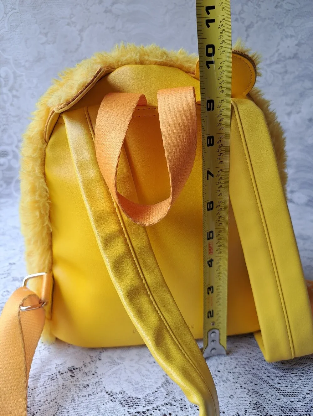 Danielle Nicole Yellow Care Bears Funshine Bear Furry Fuzzy Mini Backpack - Picture 9 of 15